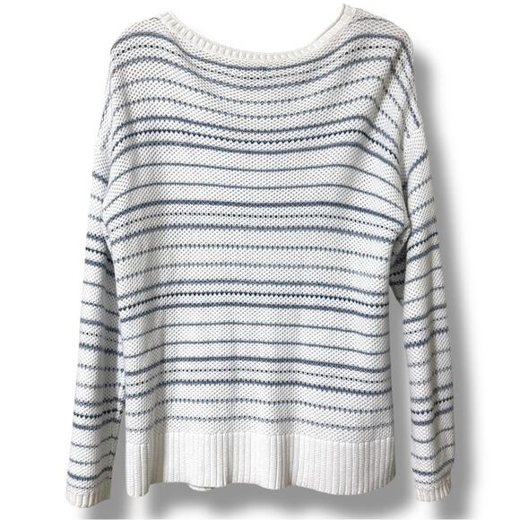 Chaps by Ralph Lauren women's size XL Blue and White Striped Sweater long sleeve - Picture 10 of 11